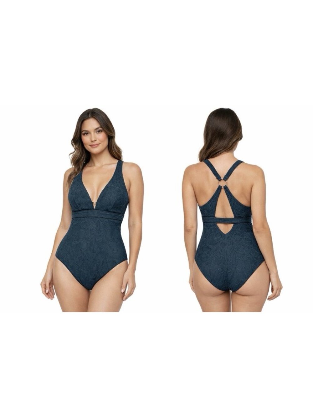 Aqua Blu Australia Eve Green Peacock One Piece Bathing Suit Soft Support 8 NEW